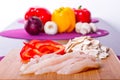 Sliced chicken breast for cooking Royalty Free Stock Photo