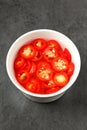 Sliced chilli in the bowl