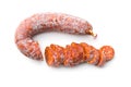 Sliced chorizo sausage