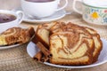 Sliced Cinnamon Swirl Bread on a Plate Royalty Free Stock Photo