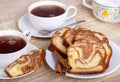 Sliced Cinnamon Swirl Bread on a Plate Royalty Free Stock Photo