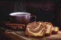 Sliced Cinnamon Swirl Sweet Bread