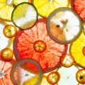 Sliced citrus fruits