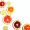 Sliced citrus fruits background