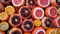 Sliced citrus fruits at the Turkish Bazaar. Royalty Free Stock Photo