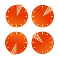 Sliced clock with pizza