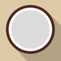 Sliced coconut flat icon