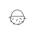 sliced coconut line icon. Element of fruits and vegetables for mobile concept and web apps. Thin line sliced coconut icon can be