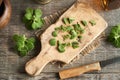 Sliced Coleus amboinicus leaves - preparation of herbal syrup