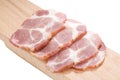 Sliced cooked pork neck