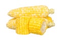Sliced corns isolated on white Royalty Free Stock Photo