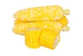 Sliced corns isolated on white Royalty Free Stock Photo