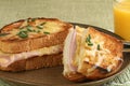 Sliced croque monsieur