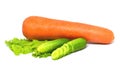 Sliced cucumber and carrot on white background Royalty Free Stock Photo