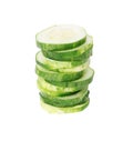 Sliced cucumber isolated on white Royalty Free Stock Photo