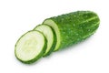 Sliced cucumber isolated on white background with clipping path and full depth of field, Royalty Free Stock Photo