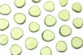 sliced cucumber isolated on a white background top view Royalty Free Stock Photo