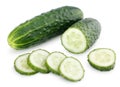 Sliced cucumber isolated on white Royalty Free Stock Photo
