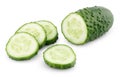 Sliced cucumber isolated on white Royalty Free Stock Photo