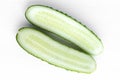 Sliced cucumber over white background Royalty Free Stock Photo