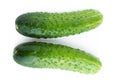 Sliced cucumber over white background Royalty Free Stock Photo