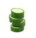 Sliced Cucumber in Stack isolated on white background Royalty Free Stock Photo