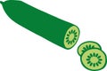 Sliced cucumber vector
