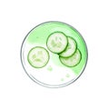 Sliced cucumbers with essence