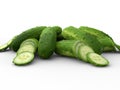 Sliced cucumbers illustration