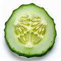 Sliced cucumbers on a white background Sliced cucumbers on a white backgroundSliced cucumbers on a white background Royalty Free Stock Photo