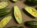 Sliced cut Pointed gourd Royalty Free Stock Photo