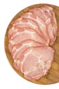 Sliced domestic smoked and cured pork neck meat