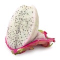 Sliced of Dragon Fruit or Pitaya isolated on white background