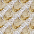 Sliced and dried candied citrus fruit background