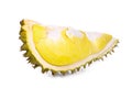 Sliced durian fruit isolated on white Royalty Free Stock Photo