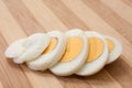 Sliced egg on the egg chopper Royalty Free Stock Photo