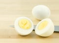 Sliced Egg with Knife Royalty Free Stock Photo