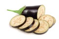 Sliced eggplant or aubergine vegetable isolated on white background Royalty Free Stock Photo