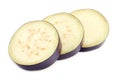 sliced eggplant isolated on white background. healthy food Royalty Free Stock Photo