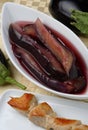 Sliced eggplant in marinade Royalty Free Stock Photo