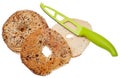 Sliced Everything Bagel Royalty Free Stock Photo