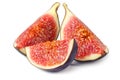 Sliced fig fruits isolated on white background Royalty Free Stock Photo