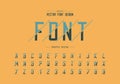 Sliced font and alphabet vector, Modern Typeface and letter number design, Graphic text on background