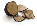 Sliced fresh black truffle