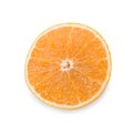 Sliced fresh orange isolated on white background. Royalty Free Stock Photo
