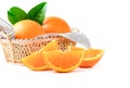 Sliced fresh orange isolated on white Royalty Free Stock Photo