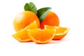 Sliced fresh orange isolated on white Royalty Free Stock Photo