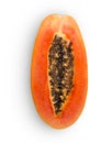 Sliced fresh papaya isolated on white background with clipping path Royalty Free Stock Photo