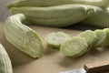 Sliced fresh raw Armenian cucumber Royalty Free Stock Photo