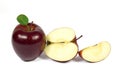 Sliced fresh red apple isolated on white Royalty Free Stock Photo